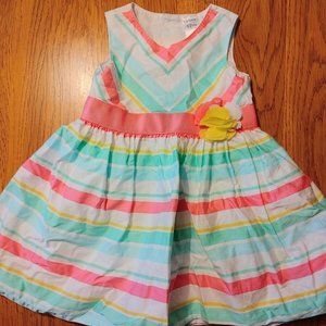Carter's Sleeveless Striped Sun Dress with Flower